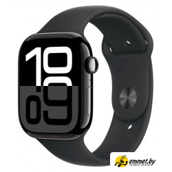Умные часы Apple Watch Series 10 46 мм (алюминиевый корпус, черный/черный, спорти