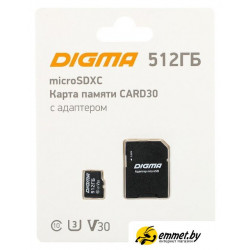 Карта памяти Digma MicroSDXC Class 10 Card30 DGFCA512A03