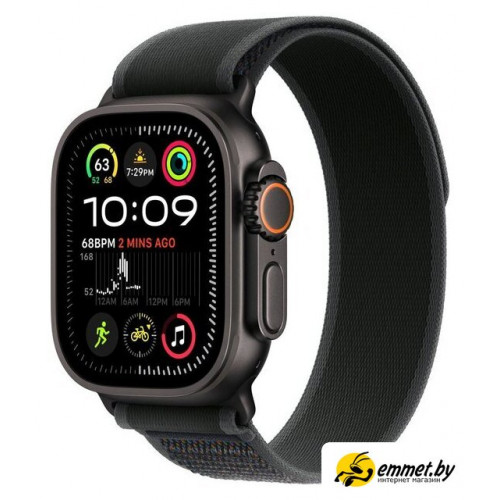 Умные часы Apple Watch Ultra 2 LTE 49 мм (титановый корпус, черный/черный, нейлон