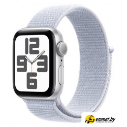 Умные часы Apple Watch SE 2 40 мм (алюминиевый корпус, серебристый/голубой, нейло