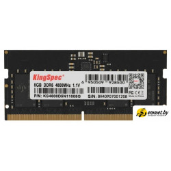 Оперативная память KingSpec 8ГБ DDR5 SODIMM 4800 МГц KS4800D5N11008G