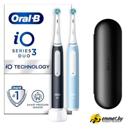 Комплект зубных щеток Oral-B iO Series 3 (черный/голубой)