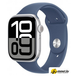Умные часы Apple Watch Series 10 46 мм (алюминиевый корпус, серебристый/синий, сп