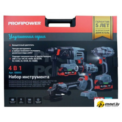 Наборы электроинструментов Profipower ProfiSet-4F18 E0093 (шуруповерт, гайковерт, болгарка, перфоратор