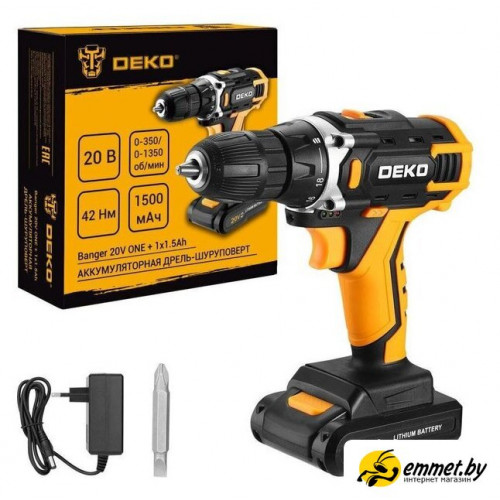 Дрель-шуруповерт Deko Banger 20V ONE + 083-1042 (с 1-им АКБ)