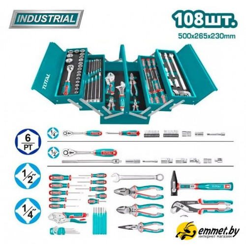 Универсальный набор инструментов Total THTCS121081 (108 предметов)