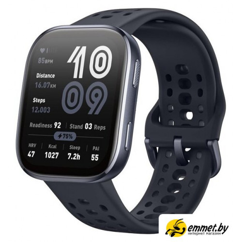 Умные часы Amazfit Bip 6 (черный, с черным силиконовым ремешком)