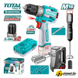 Наборы электроинструментов Total TCKLI1638 (шуруповерт, блендер, миксер, 2 АКБ)