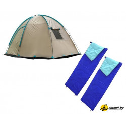 Кемпинговая палатка Coyote CL-B15 и два спальных мешка Sundays ZC-SB001 (синий)