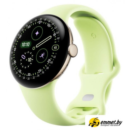 Умные часы Google Pixel Watch 4 41 мм (глянцевый золотистый/лемонграсс, спортивный