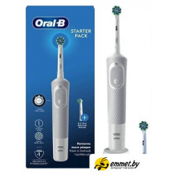 Электрическая зубная щетка Oral-B Vitality D100 Starterkit + 2 насадки (серый)