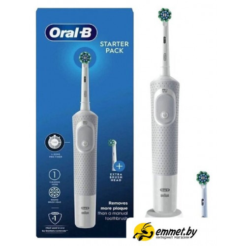 Электрическая зубная щетка Oral-B Vitality D100 Starterkit + 2 насадки (серый)