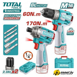Наборы электроинструментов Total TOSLI240968 (шуруповерт, винтоверт, 2 АКБ, кейс)