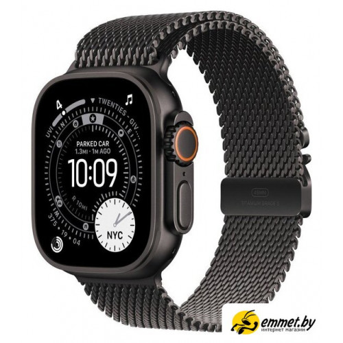 Умные часы Apple Watch Ultra 3 LTE 49 мм (титановый корпус, черный/черный, миланс