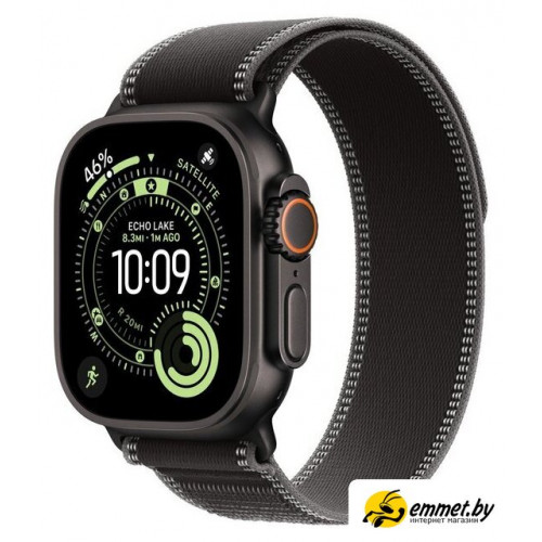 Умные часы Apple Watch Ultra 3 LTE 49 мм (титановый корпус, черный/черный, нейлон