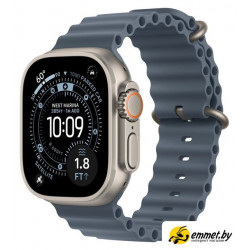Умные часы Apple Watch Ultra 3 LTE 49 мм (титановый корпус, природный/синий, реме