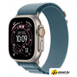 Умные часы Apple Watch Ultra 3 LTE 49 мм (титановый корпус, природный/голубой, те