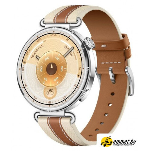 Умные часы Huawei Watch GT 6 41 мм (серебристый, с коричневым кожаным ремешком, ме