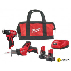 Наборы электроинструментов Milwaukee M12 BLPP2A-402B 4933499692 (шуруповерт, сабельная пила, 2 АКБ, с