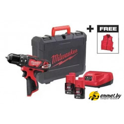 Ударная дрель-шуруповерт Milwaukee M12 BPDMC-202C 4933499465 (с 2-мя АКБ, кейс)