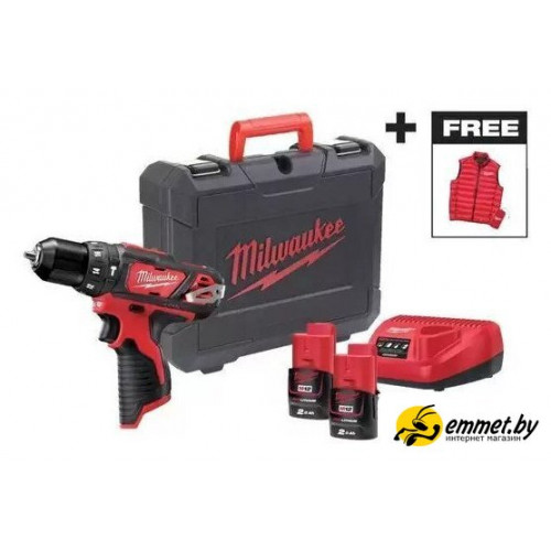 Ударная дрель-шуруповерт Milwaukee M12 BPDMC-202C 4933499465 (с 2-мя АКБ, кейс)