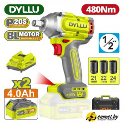 Гайковерт Dyllu DTCD1B483 (с 2-мя АКБ, кейс)