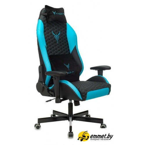 Игровое (геймерское) кресло Бюрократ Knight Neon (черный/голубой экокожа)