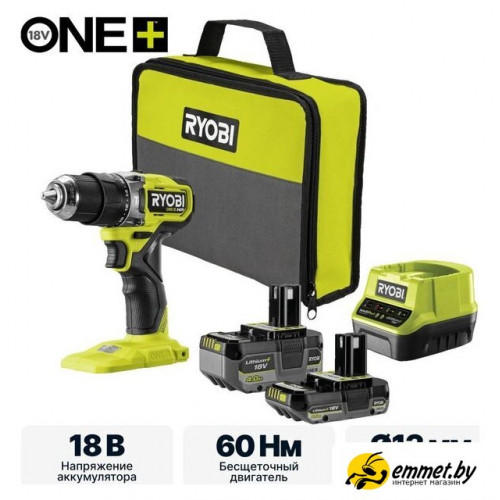 Ударная дрель-шуруповерт Ryobi RPD18C1-242S 5133006524 (с 2-мя АКБ, сумка)