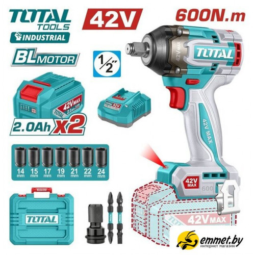 Гайковерт Total TIWLI42602 (с 2-мя АКБ, кейс)