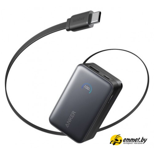 Внешний аккумулятор Anker Nano Power Bank Built-in USB-C A1638 45W 10000mAh (черный)