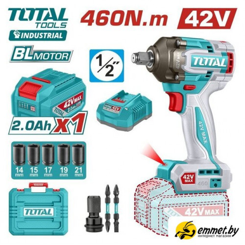 Гайковерт Total TIWLI42461 (с 1-им АКБ, кейс)