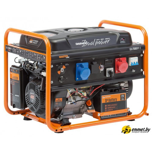 Бензиновый генератор Daewoo Power GDA 7500DPE-3