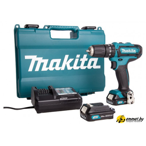 Ударная дрель-шуруповерт Makita HP332DWAE (с 2-мя АКБ, кейс)