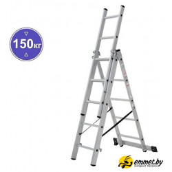 Лестница-стремянка Новая высота NV 123 алюминиевая трёхсекционная 3x5 ступеней