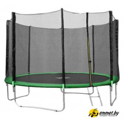 Батут Happy Jump 12ft Pro 374 см с внешней сеткой и лестницей