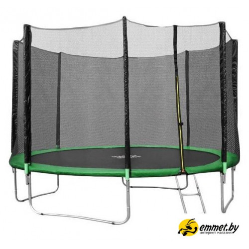 Батут Happy Jump 12ft Pro 374 см с внешней сеткой и лестницей