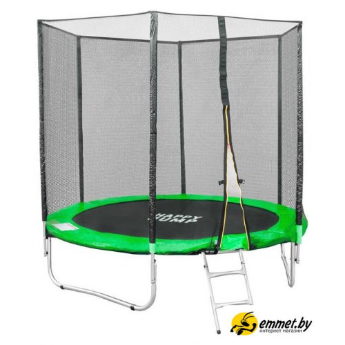 Батут Happy Jump 8ft Pro 252 см с внешней сеткой и лестницей