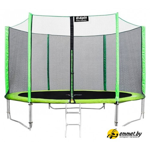 Батут Alpin 3.74 м с защитной сеткой и лестницей