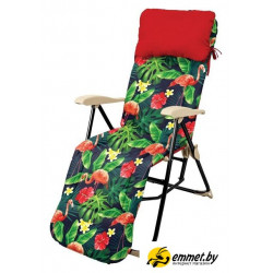 Кресло Nika Haushalt с подножкой и матрасом складное HHK5 (фламинго)