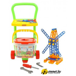 Конструктор Полесье 54401 Тележка Caddie с конструктором Изобретатель. Набор №542