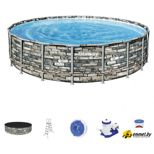Каркасный бассейн Bestway Power Steel Камень 56883 (610x132)