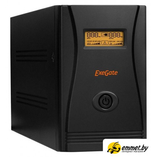 Источник бесперебойного питания ExeGate SpecialPro Smart LLB-1000.LCD.AVR.C13.RJ.USB