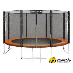 Батут Atlas Sport 374 см - 12ft Pro (усиленные опоры, внешняя сетка, оранжевый)