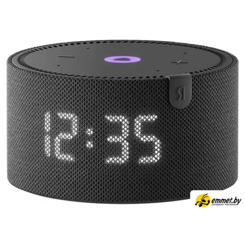 Умная колонка Яндекс Станция Мини 2 с часами (черный оникс)
