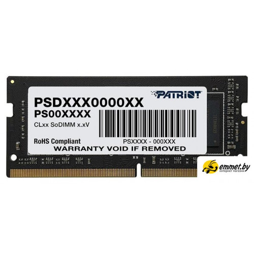 Оперативная память Patriot Signature Line 16GB DDR4 SODIMM PC4-25600 PSD416G32002S Оперативная память Patriot Signature Line 16GB DDR4 SODIMM PC4-25600 PSD416G32002S