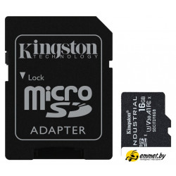 Карта памяти Kingston Industrial microSDHC SDCIT2/16GB 16GB (с адаптером)