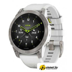 Умные часы Garmin Epix Sapphire Gen 2 (серебристый титан/белый)