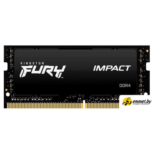 Оперативная память Kingston FURY Impact 16GB DDR4 SODIMM PC4-25600 KF432S20IB/16
