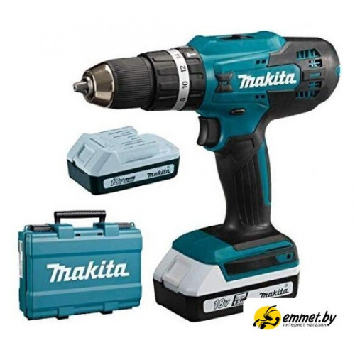 Ударная дрель-шуруповерт Makita HP488DWAE (с 2-мя АКБ, кейс)