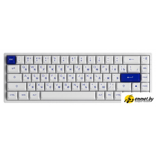 Клавиатура Akko 3068B Plus White & Blue (Akko CS Jelly Pink)